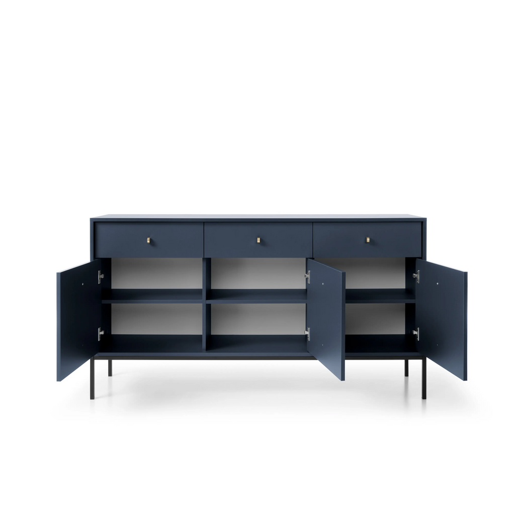 Komoda Trzydrzwiowa z Szufladami Granat MKSZ154 MONO