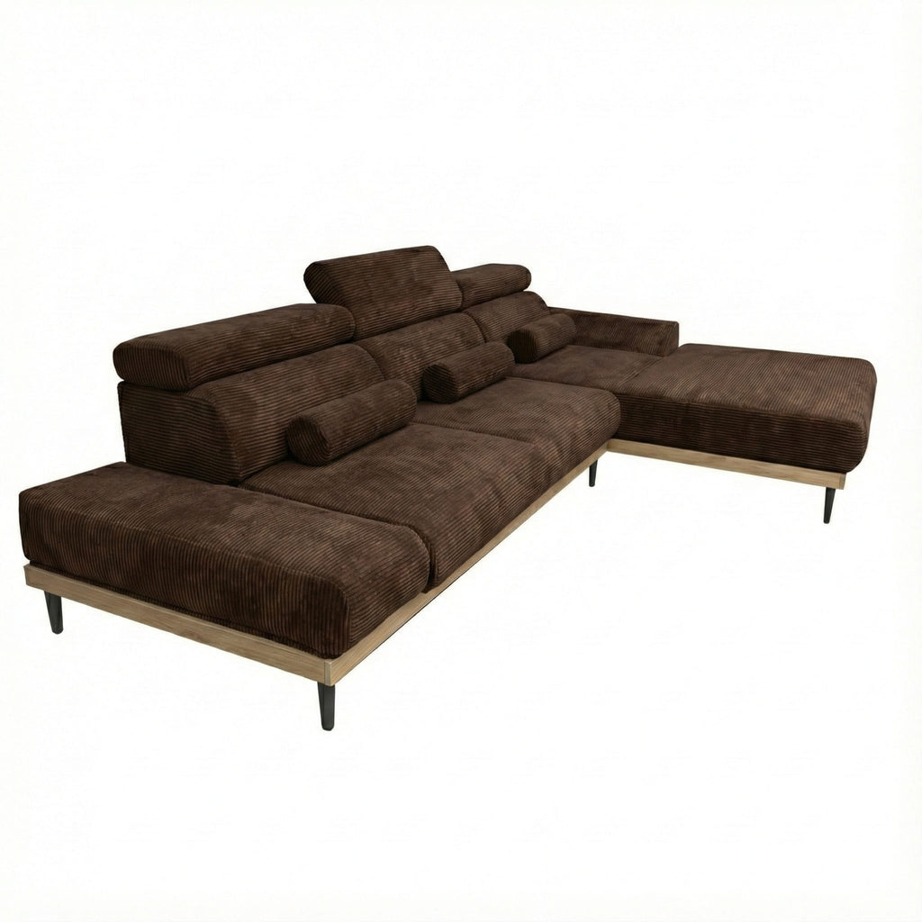 Narożnik nowoczesny 316cm Brązowy Montero Soft Lounge z el.funkcją wysuwu siedziska