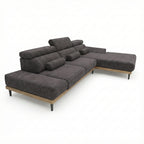 Narożnik nowoczesny 316cm Ciemno Szary Montero Soft Lounge z el.funkcją wysuwu siedziska