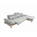 Narożnik 316 cm Jasno Szary nowoczesny Montero Soft Lounge z el.funkcją wysuwu siedziska