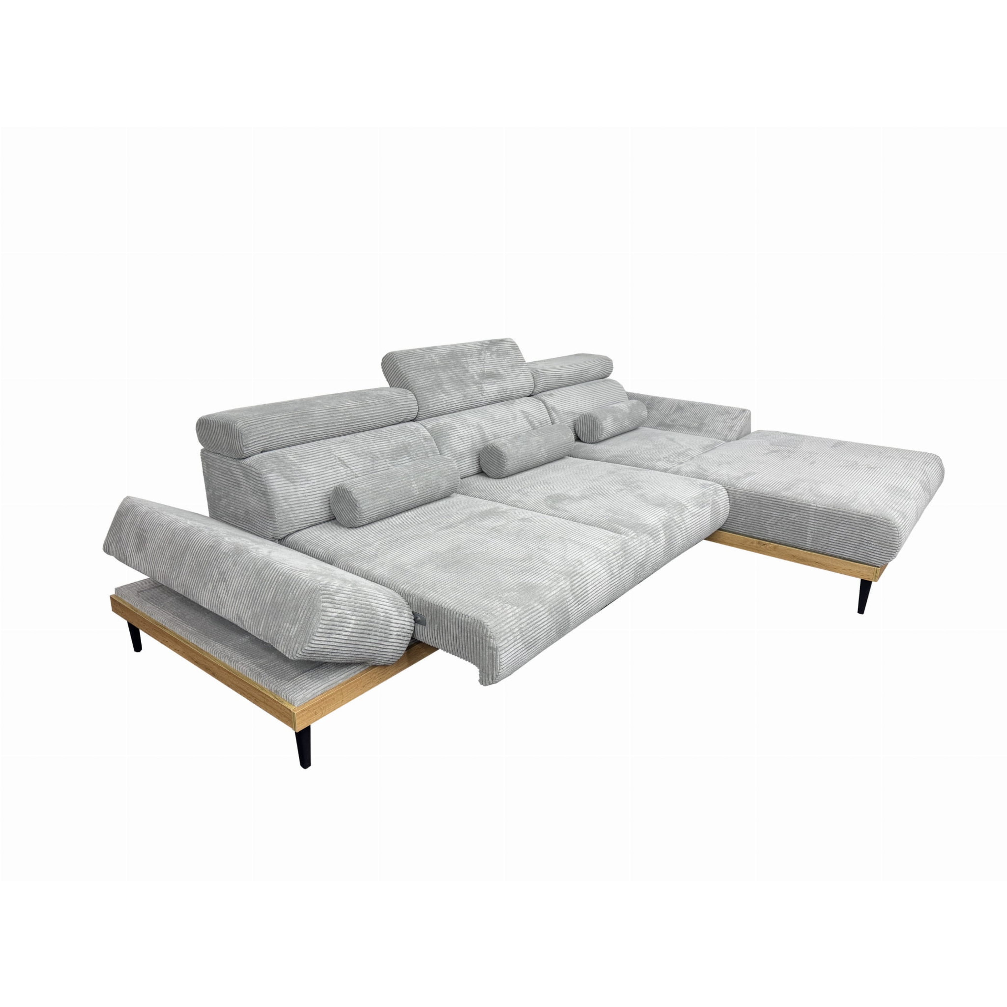 Narożnik 316 cm Jasno Szary nowoczesny Montero Soft Lounge z el.funkcją wysuwu siedziska