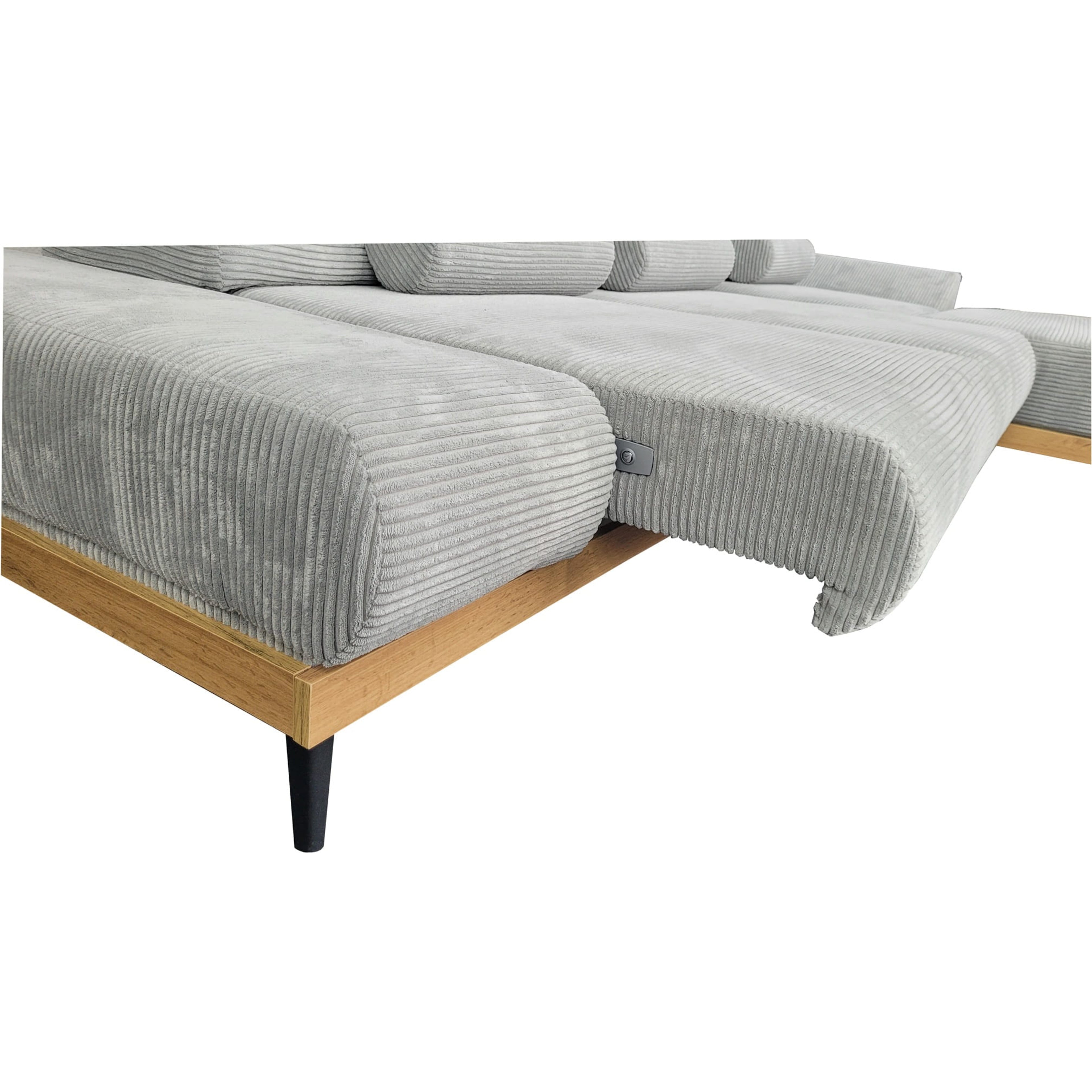 Narożnik 316 cm Jasno Szary nowoczesny Montero Soft Lounge z el.funkcją wysuwu siedziska
