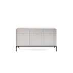 Komoda LUMI 3D – 154 cm, szara, ryflowane fronty, czarne nóżki
