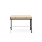 Toaletka LUMI 2S – 104 cm, dąb Vicenza, ryflowane fronty, czarne nóżki