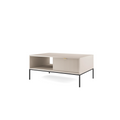 Stolik kawowy LUMI 1S – 104 cm, kaszmir, ryflowany front, czarne nóżki