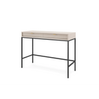 Toaletka LUMI 2S – 104 cm, kaszmir, ryflowane fronty, czarne nóżki