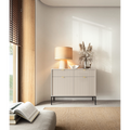 Komoda LUMI 2D2S – 104 cm, kaszmir, ryflowane fronty, czarne nóżki