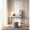 Toaletka LUMI 2S – 104 cm, kaszmir, ryflowane fronty, czarne nóżki