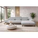 Narożnik 316 cm Jasno Szary nowoczesny Montero Soft Lounge z el.funkcją wysuwu siedziska