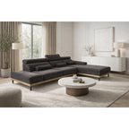 Narożnik nowoczesny 316cm Ciemno Szary Montero Soft Lounge z el.funkcją wysuwu siedziska
