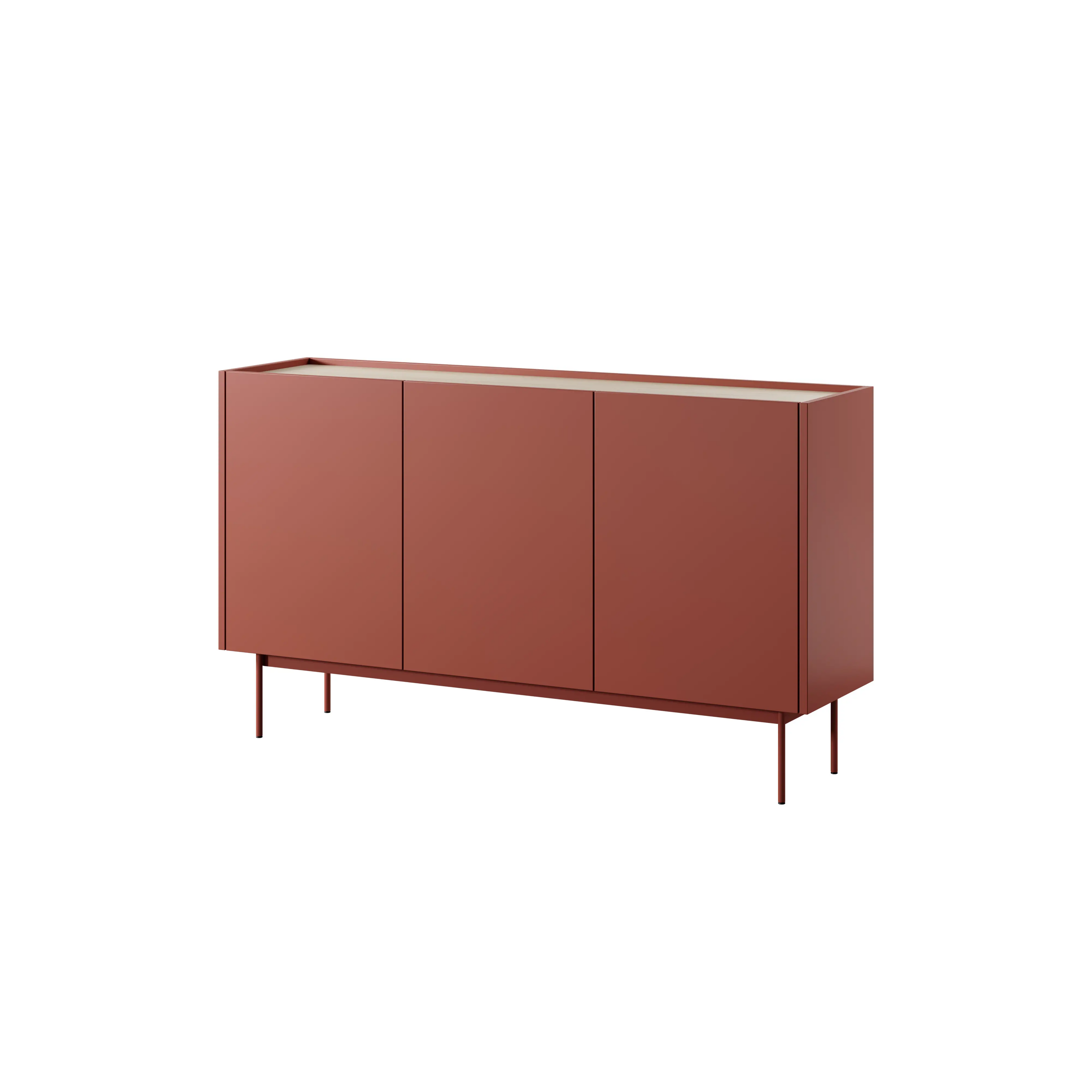 Komoda Trzydrzwiowa 144cm Ceramic Red COLOR