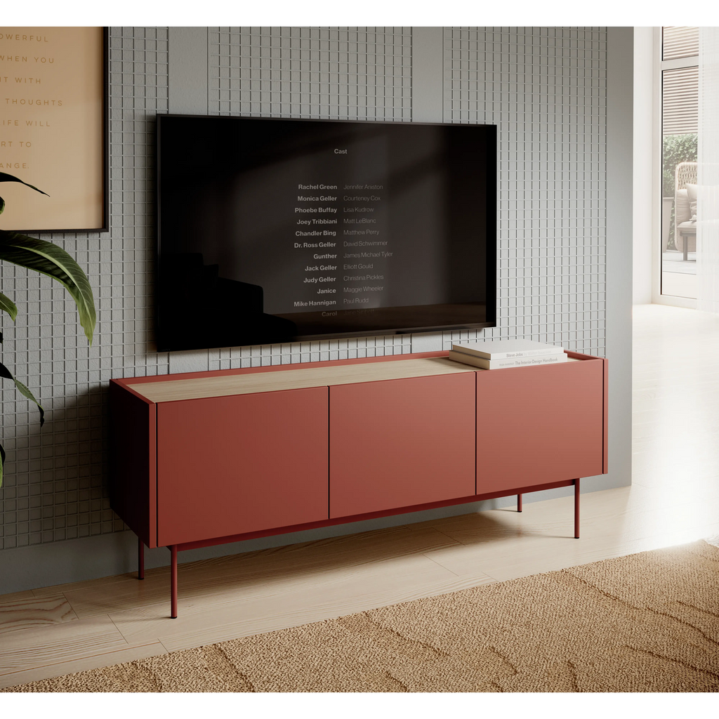 Szafka RTV-144 Trzydrzwiowa Ceramic Red COLOR