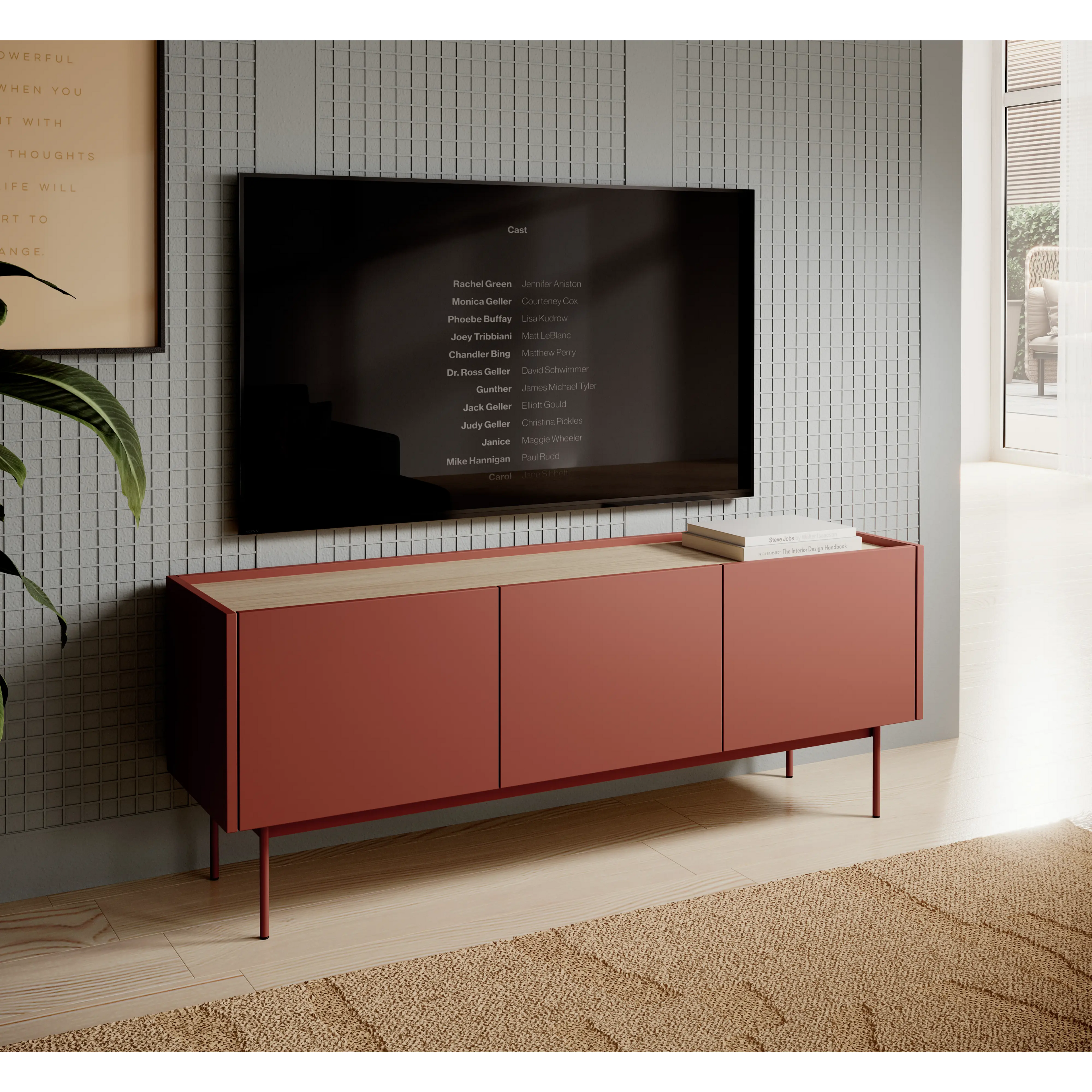 Szafka RTV-144 Trzydrzwiowa Ceramic Red COLOR