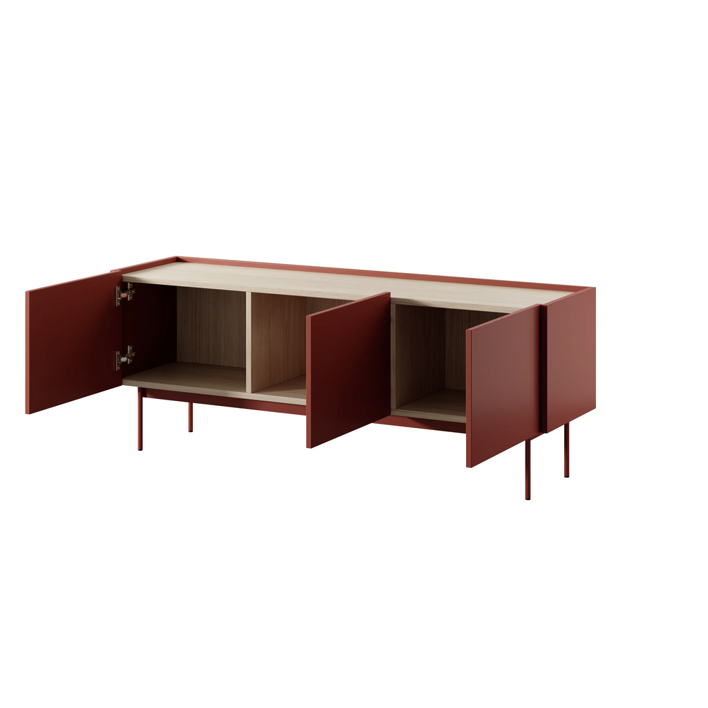 Szafka RTV-144 Trzydrzwiowa Ceramic Red COLOR