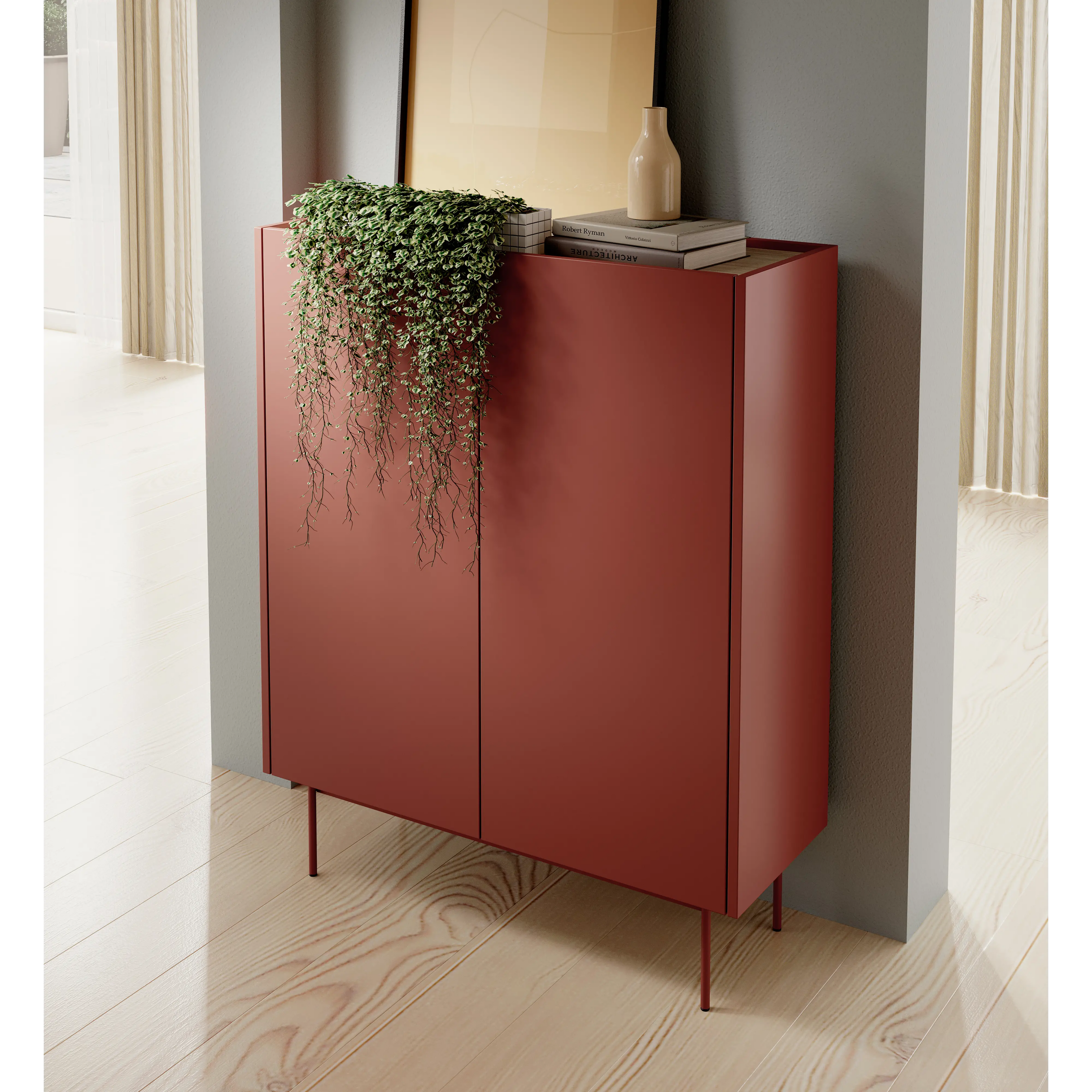 Komoda Dwudrzwiowa KD97 Ceramic Red COLOR