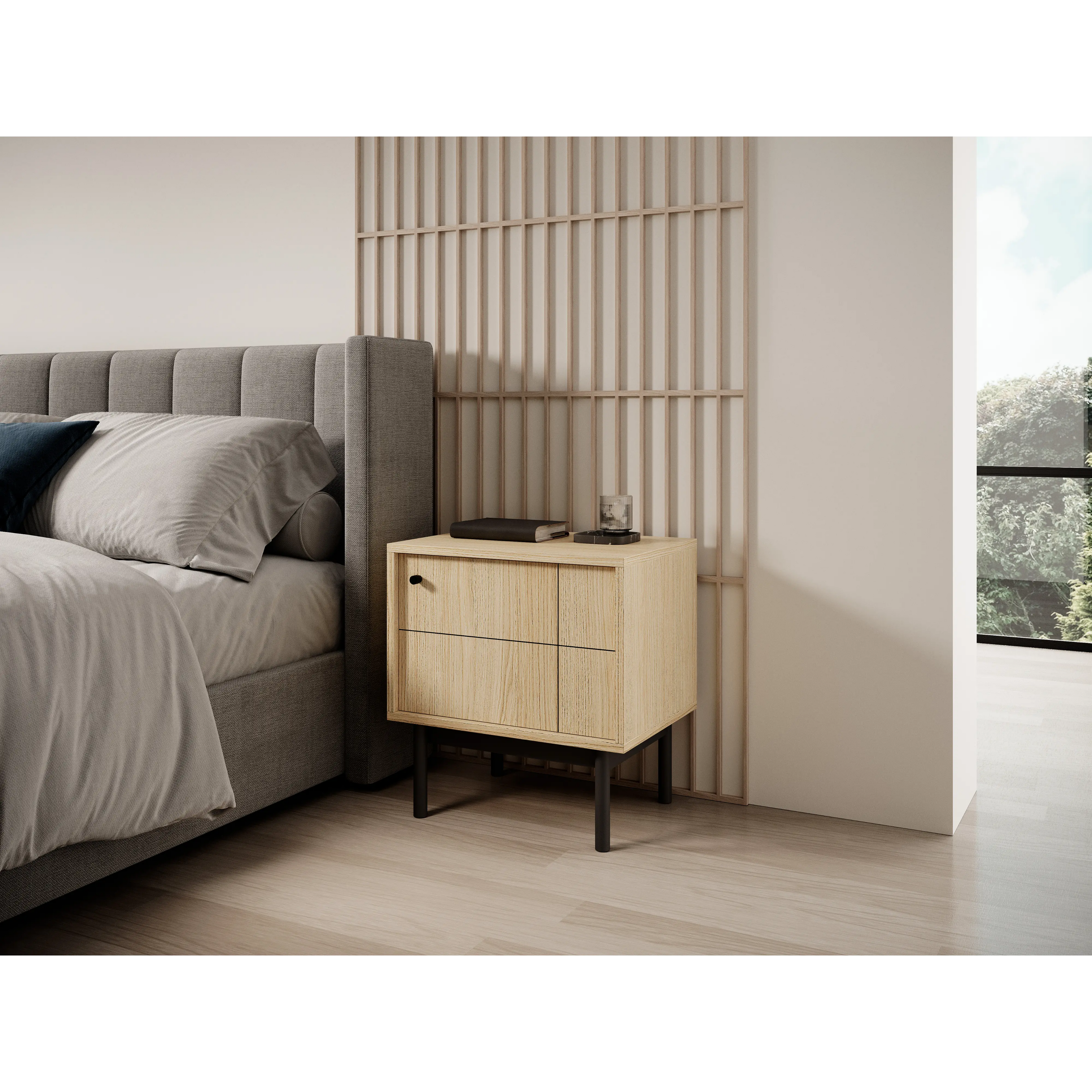 Szafka Nocna Dąb Linea S54 Japandi