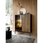 Witryna Dwudrzwiowa Dąb Wotan-Czarna WT-104 Sento