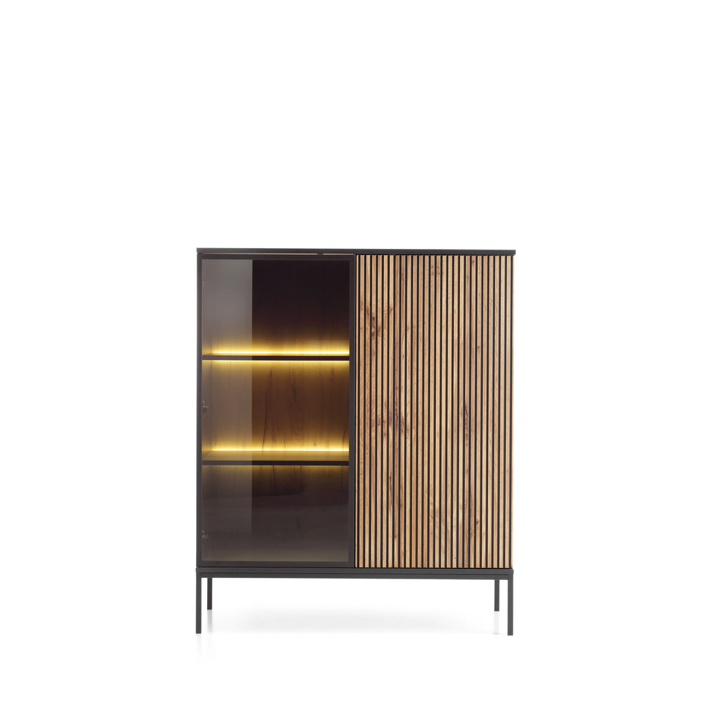 Witryna Dwudrzwiowa Dąb Wotan-Czarna WT-104 Sento