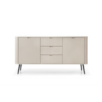 Komoda VELORA 2D3S 168 cm – kaszmir, ryflowane fronty, czarne nóżki