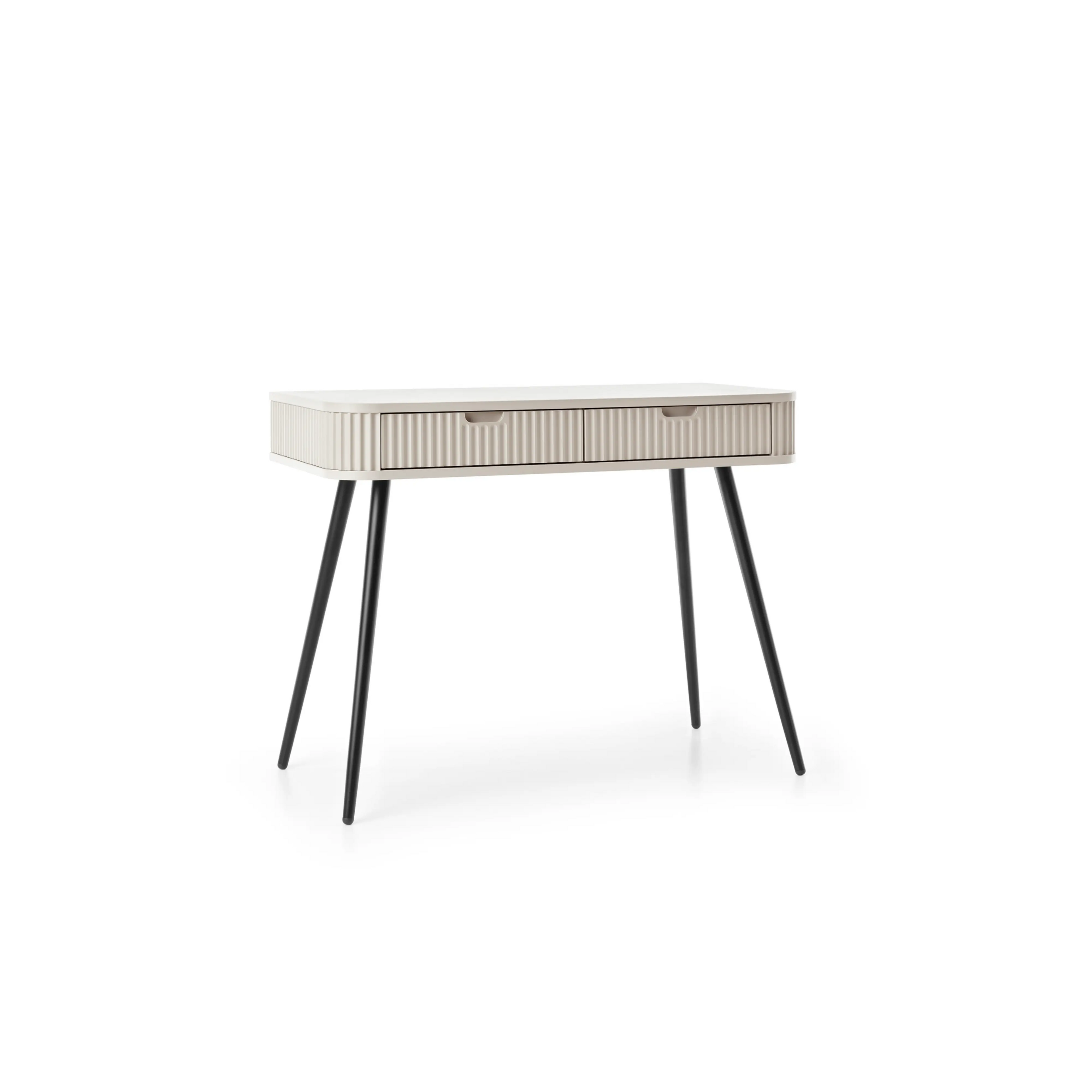Toaletka VELORA 2S 103 cm – kaszmir, ryflowane fronty, czarne nogi