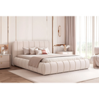 Łóżko tapicerowane LUMIÈRE Roll SLIM - Tkanina Dream Velvet