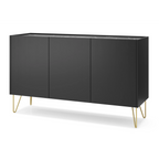 Komoda Trzydrzwiowa 144cm Czarna Harmony