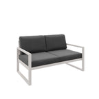 Zestaw mebli ogrodowych kaszmirowy stelaż + grafitowe poduszki – sofa 3-osobowa + sofa 2-osobowa + fotel + stolik