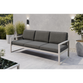 Sofa ogrodowa 3-osobowa kaszmirowy stelaż + grafitowe poduszki
