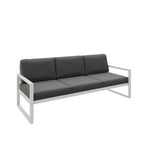 Sofa ogrodowa 3-osobowa kaszmirowy stelaż + grafitowe poduszki