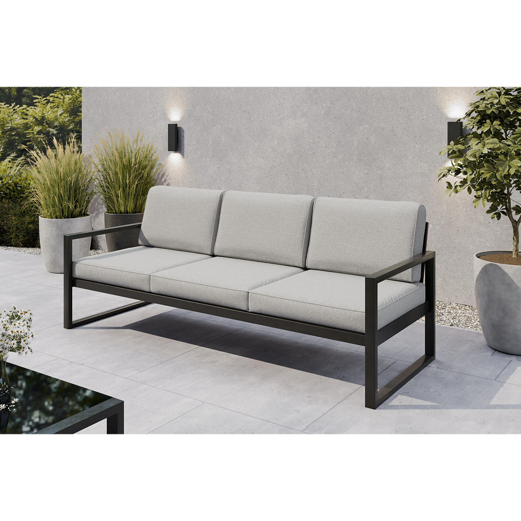 Zestaw mebli ogrodowych – sofa 3-osobowa + sofa 2-osobowa + fotel + stolik