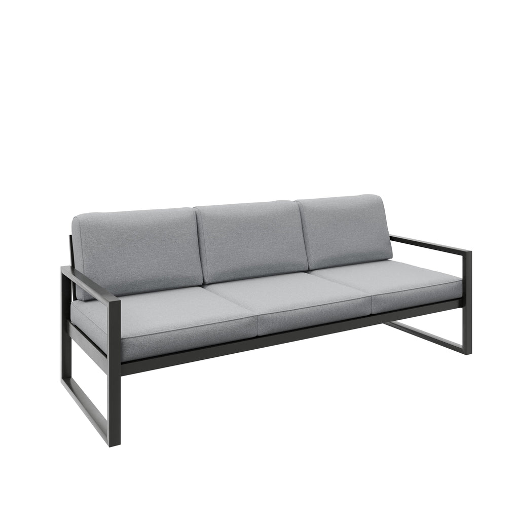 Zestaw mebli ogrodowych – sofa 3-osobowa + sofa 2-osobowa + fotel + stolik