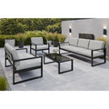 Zestaw mebli ogrodowych – sofa 3-osobowa + sofa 2-osobowa + fotel + stolik