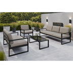 Fotel ogrodowy czarny stelaż + kaszmirowe poduszki