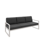 Zestaw mebli ogrodowych kaszmirowy stelaż + czarne poduszki – sofa 3-osobowa + sofa 2-osobowa + fotel + stolik