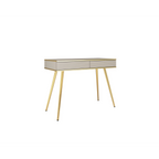 Toaletka Elisse 102cm - beżowa, ryflowany front, złote nóżki
